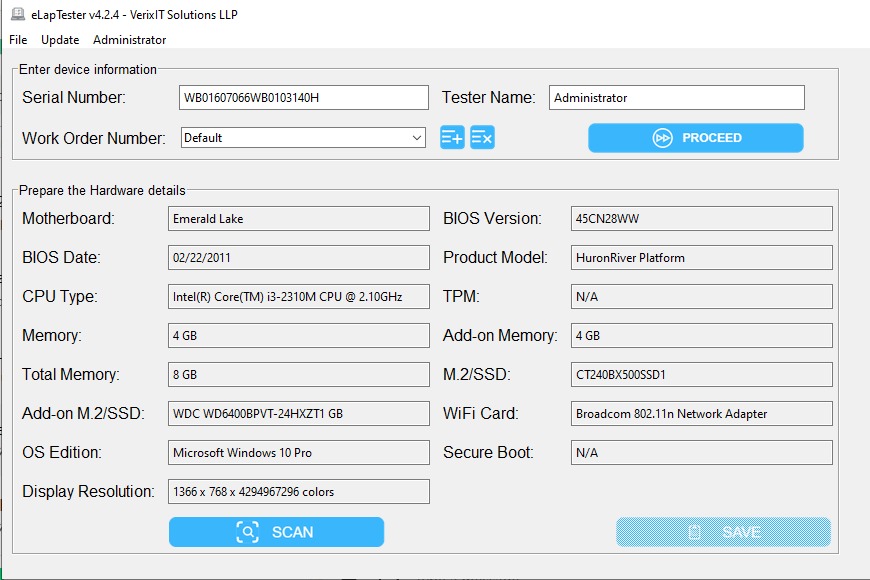 eLapTester Testing Dashboard